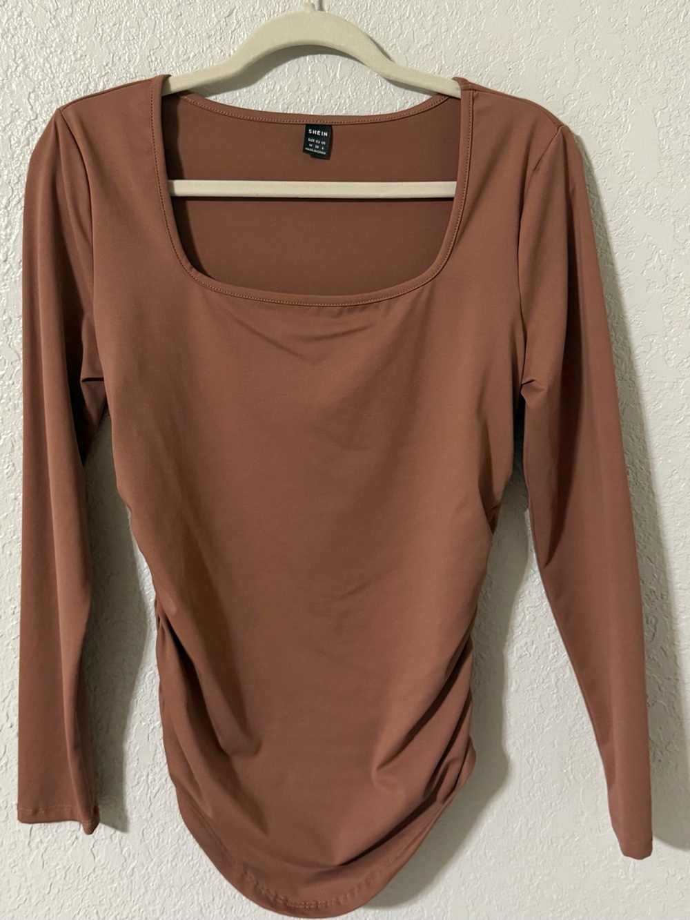 SHEIN Long Sleeve Women’s Top in Brown Rust Brown